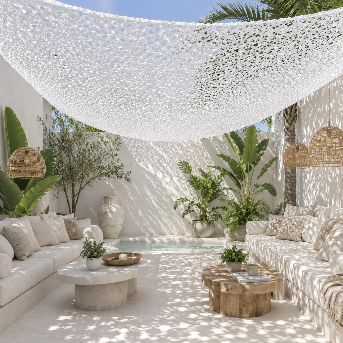 Filet de camouflage renforcé blanc