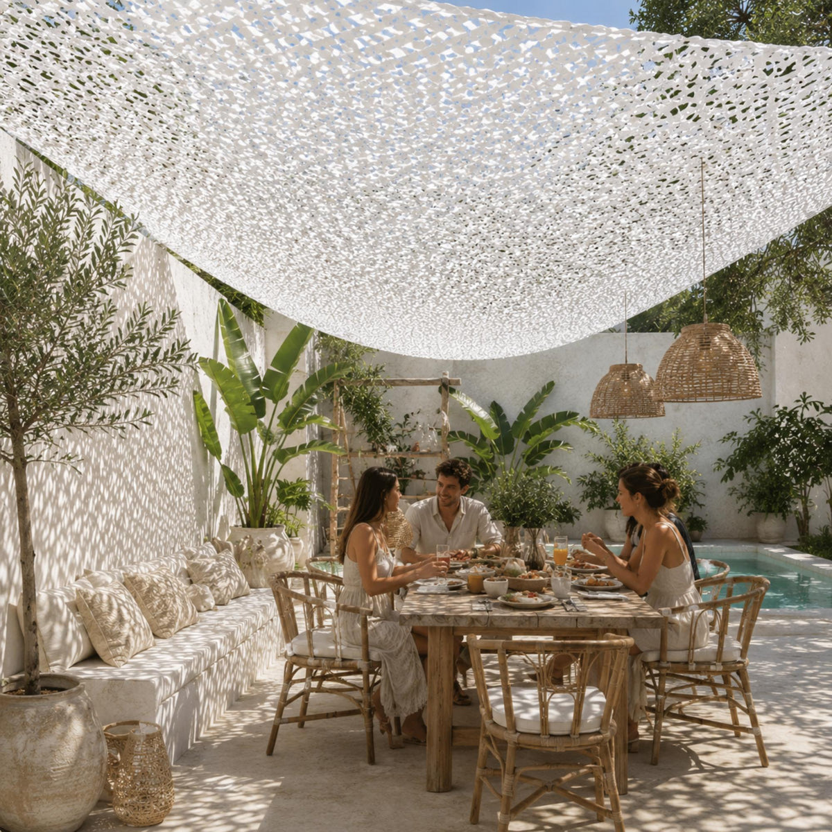 Filet de camouflage renforcé blanc
