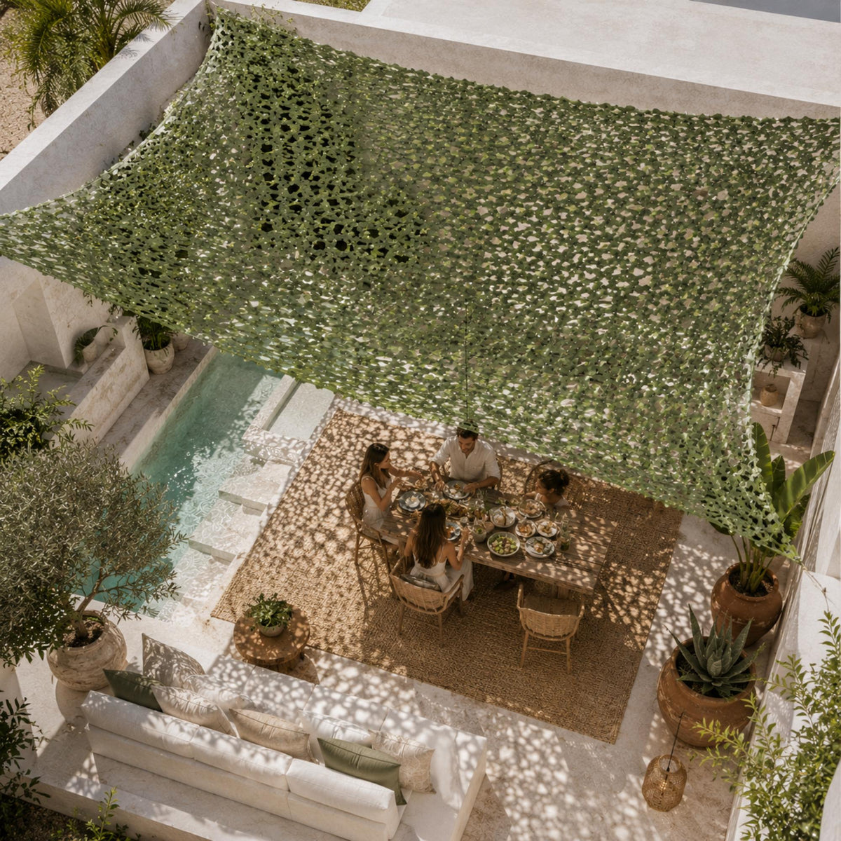 Filet de camouflage renforcé vert